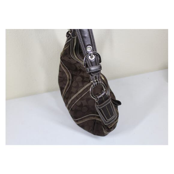 Coach Brown Signature Canvas Hobo Bag - Picture 3 of 6